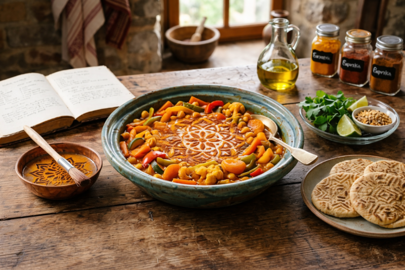 Golden Spiced Moroccan Chickpea Tagine